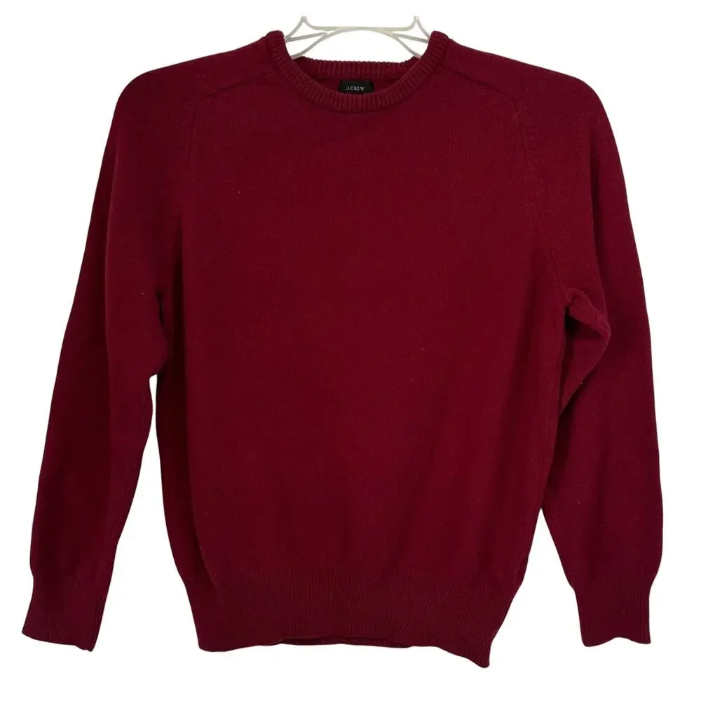 J. Crew Pure Lambswool Crewneck Sweater Red 07939 Size L